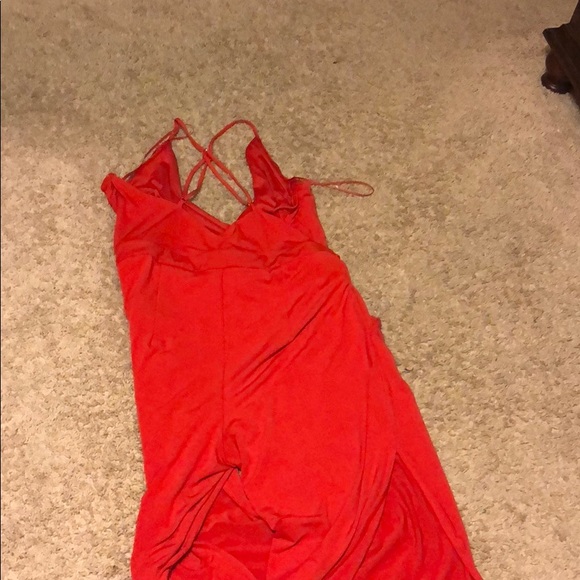 ❤️Express Open Leg Red Jumpsuit ❤️ - Picture 4 of 8